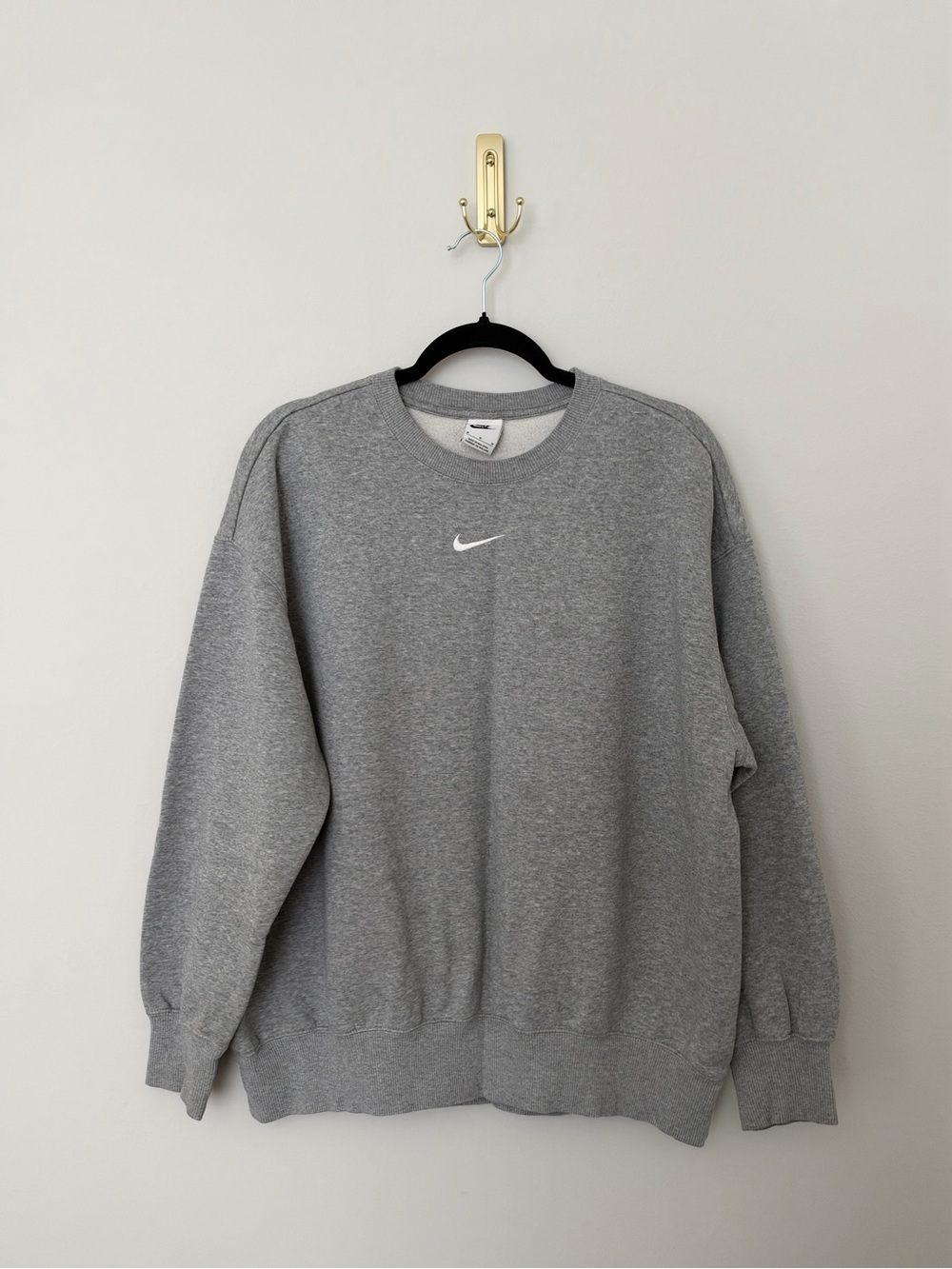 Nike Grey Crewneck Sweatshirt with White Swoosh